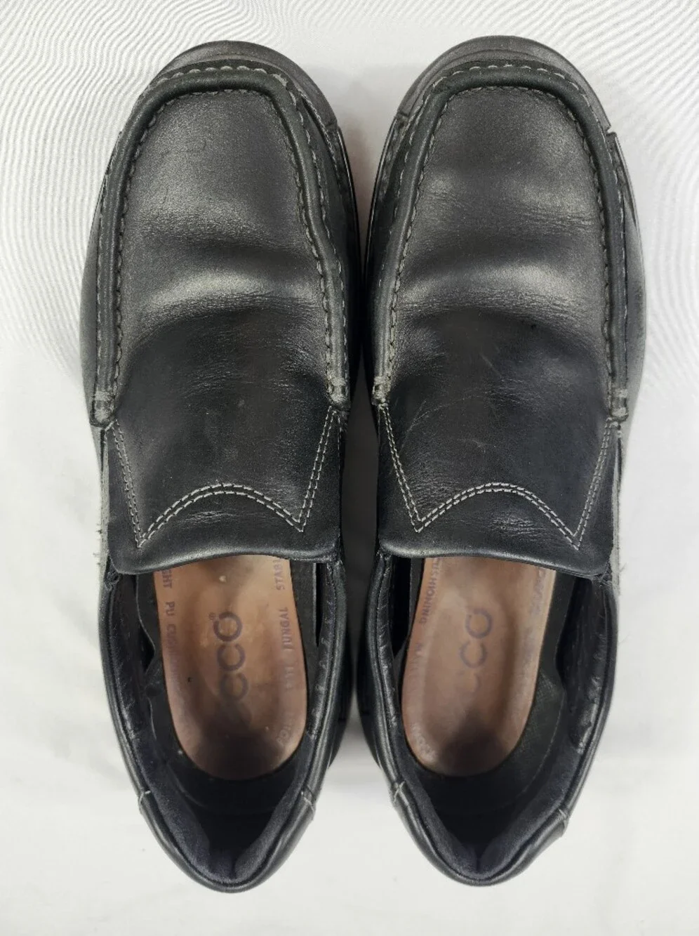 ECCO Black Leather Slip-On Men’s Loafers Size EU 43